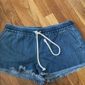 Aerie Blue Jean Shorts with Drawstring